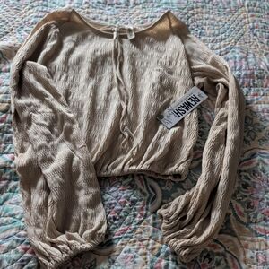 Rewash Women's Tan Textured Blouse